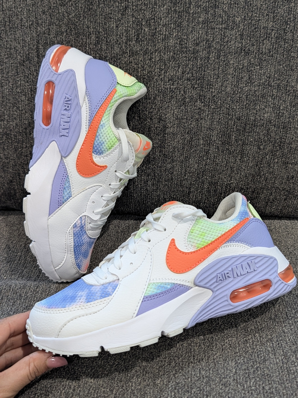 Nike Women’s Air Max Sneakers - White, Orange, Lavender, Blue & Green